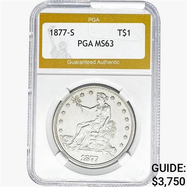 1877-S Silver Trade Dollar PGA MS63