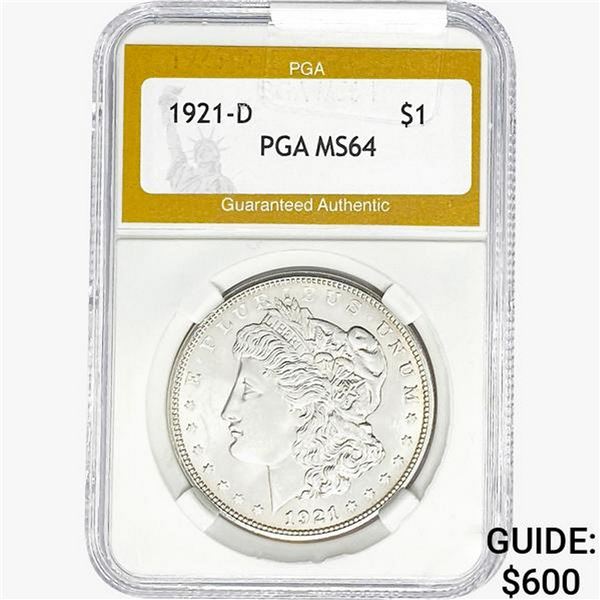 1921-D Morgan Silver Dollar PGA MS64