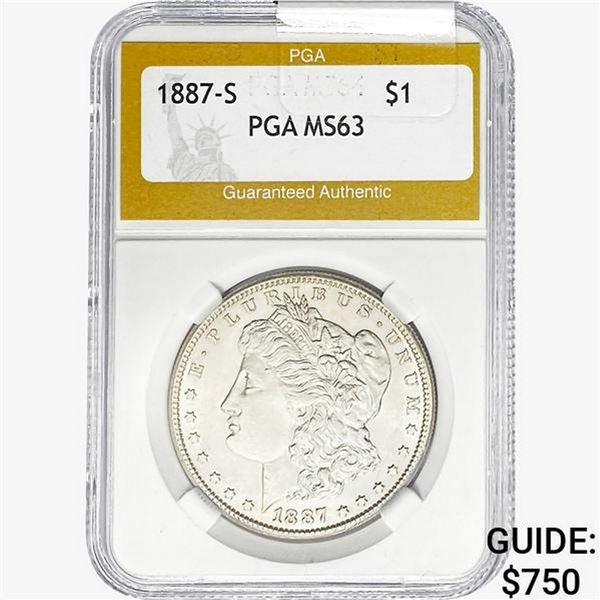 1887-S Morgan Silver Dollar PGA MS63