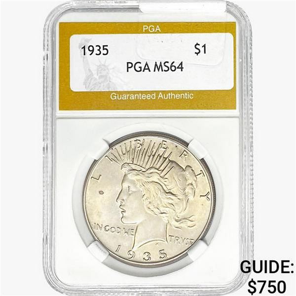 1935 Silver Peace Dollar PGA MS64