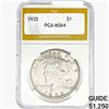 Image 1 : 1935 Silver Peace Dollar PGA MS64
