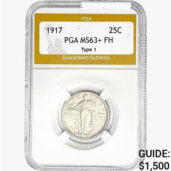 1917 Standing Liberty Quarter PGA MS63+ FH Type 1