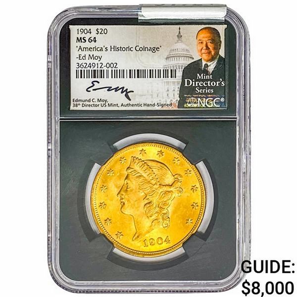 1904 $20 Gold Double Eagle NGC MS64