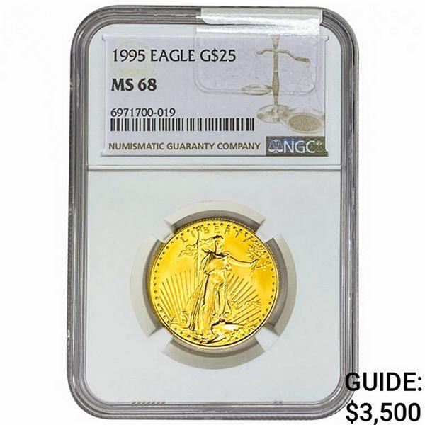 1995 1/2oz $25 AGE NGC MS68