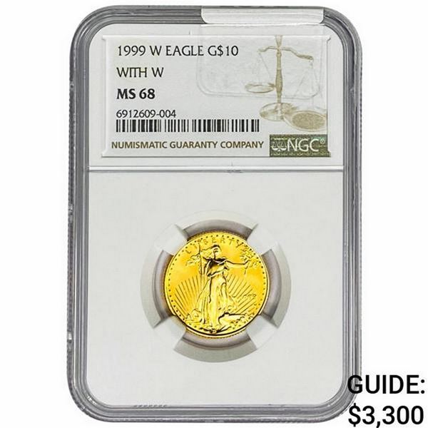 1999-W 1/4oz $10 AGE NGC MS68