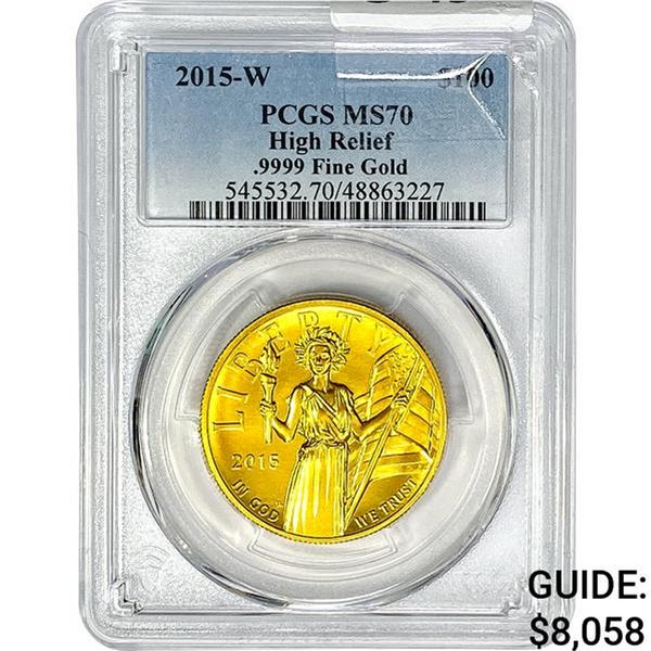 2015-W 1oz Gold $100 PCGS MS70 HR