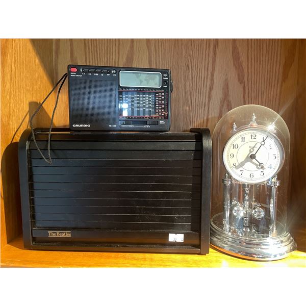 "The Beatles" Collectable Storage Vessel w/ Bulova Anniversary Clock