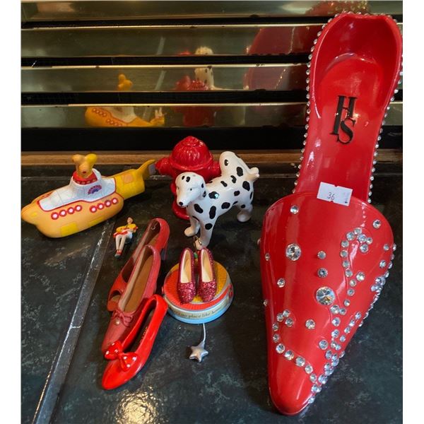 Decorative High Heel Wine Bottle Holder w/ Dalmatian & Hydrant