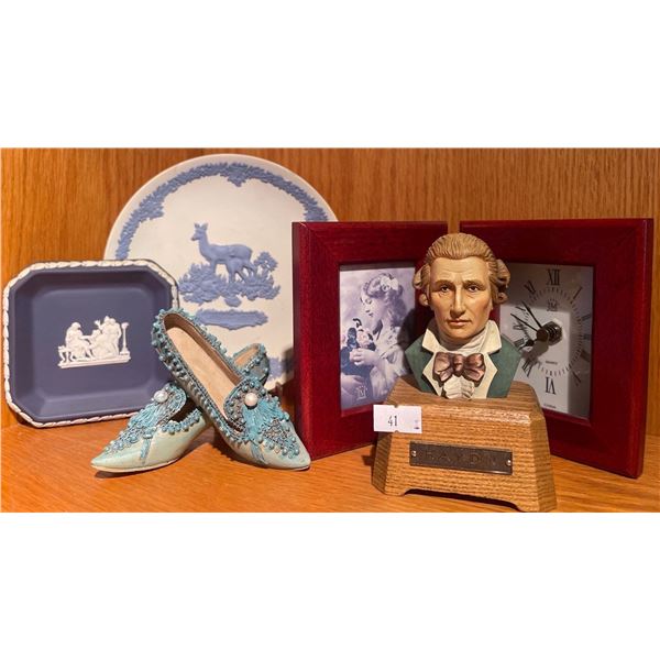 Haydon Sculpture w/ Cherry Oak Clock & More