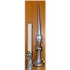 Image 2 : Cherry Oak Desk Clock w/ Roman Statue & Chrome Candle Holders