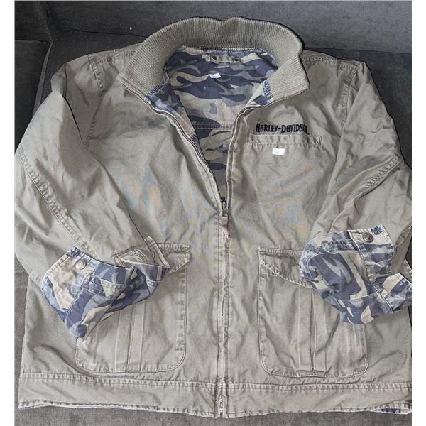 Light Harley Davidson Jacket with Camo Print Interior