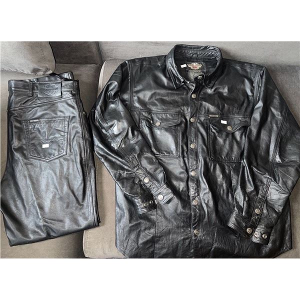 G'd Up from The Feet Up Leather Pants Mens 38 w/ Matching Jacket Men's XL