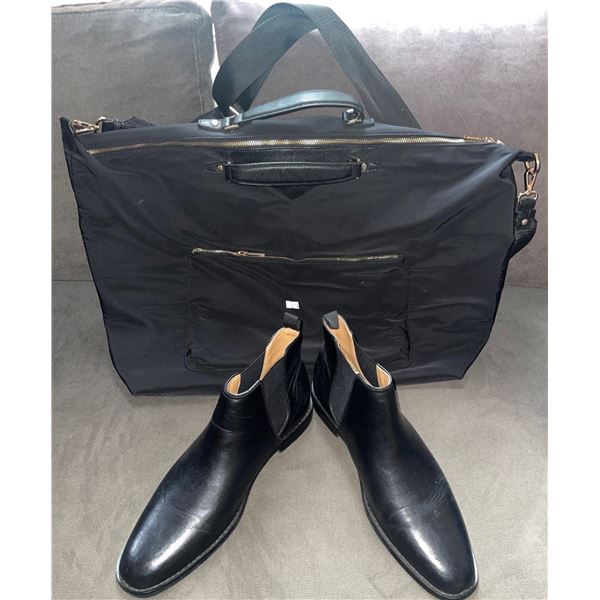 Stylish Leather Dress Shoes Size 12 w/ Designer Duffle