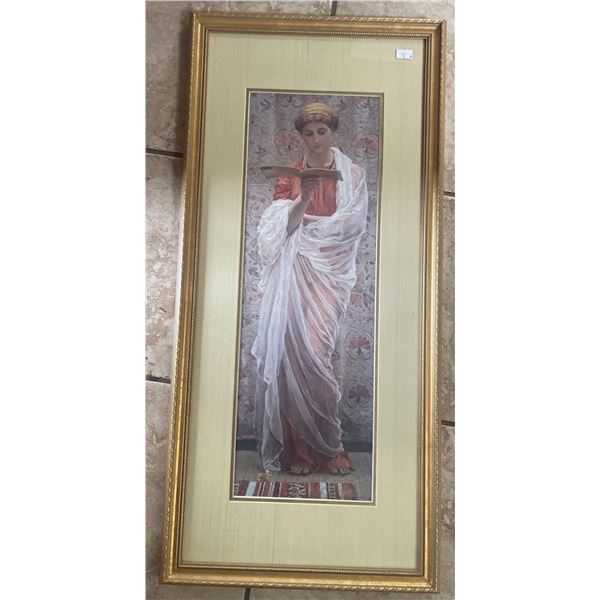 Art Print w/ Gold Toned Frame 14x30 Artist Unknown