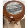 Image 2 : Walnut Decorative Side Table w/ Stone Top 10x34