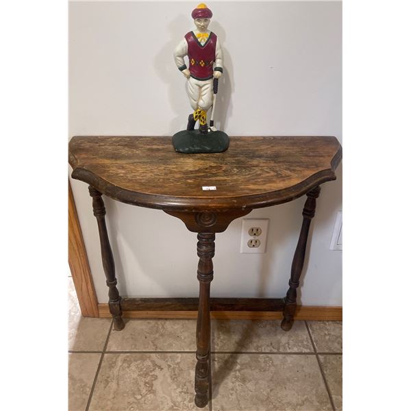 Vintage Console Table w/ Golfer Door Stop 24x24