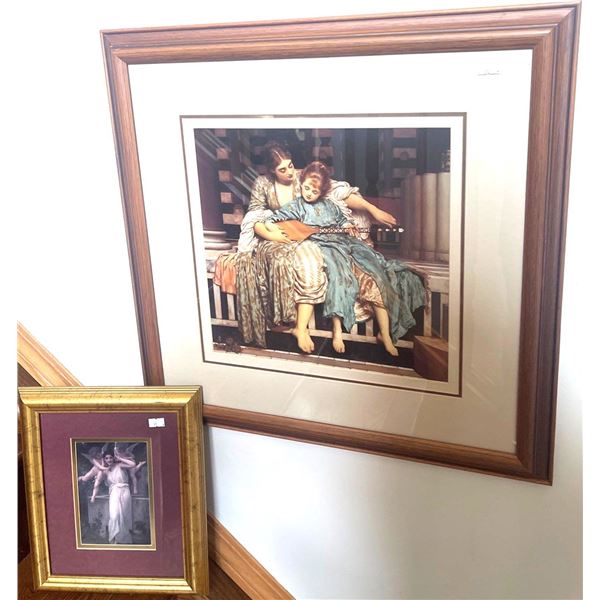 Vintage Wall Hangings Music Lesson & Lady w/ Child