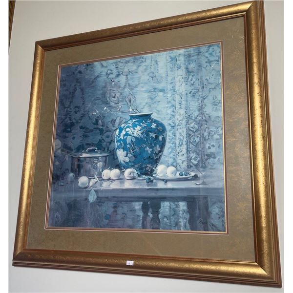 Oriental Vase Filled w/ Crab Apples Art Print by Mia 35x35