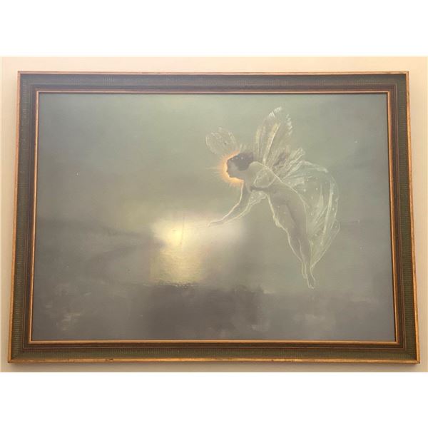 30x26 Vintage Art Print Fairy in Flight