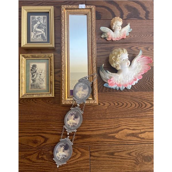 Vintage Wall Decor Gold Toned Frames Cherubs & More 14x6