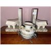 Image 1 : Stone Book Ends w/ Assorted Decorative Collectables