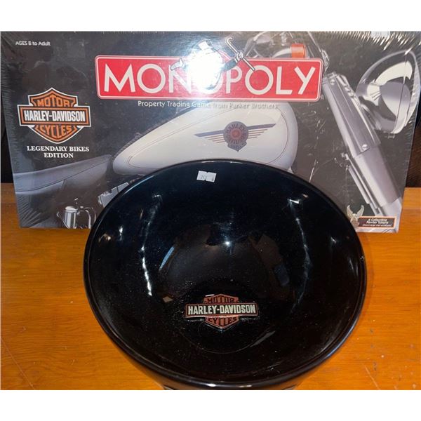 New Harley D Monopoly Board Game w/ Heavy Duty Chip Bowl