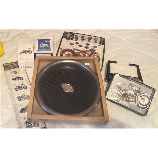 Assorted Harley Davidson Souvenirs Decorative Tray Mini Bikes & More