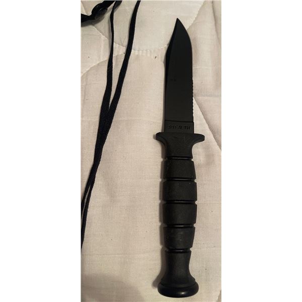Blk/Blk Tactical Hunting Knife in Sheath 8.5inches