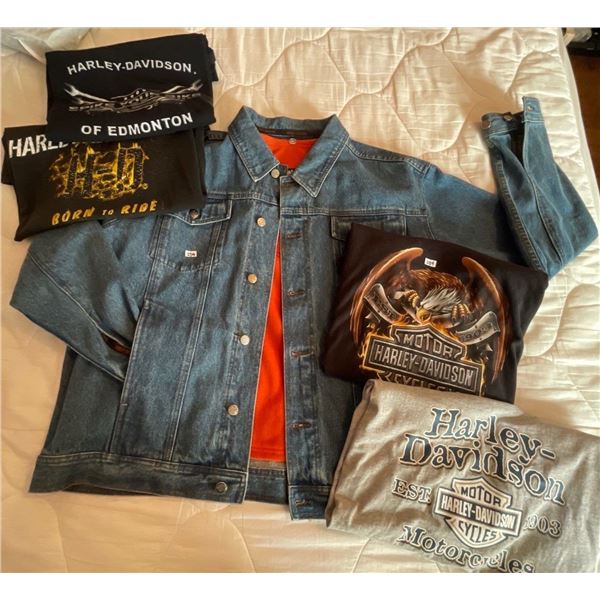 Men's XL Harley Davidson Threads Fleece Lined Denim Jacket & More