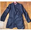 Image 1 : Navy Blue Custom Fit Pin Striped 3 Piece Suit Approx Size 40