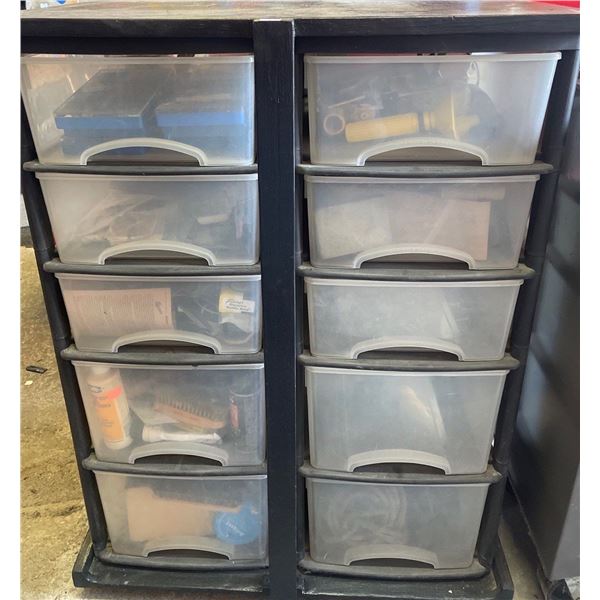 10 Compartment Garage Organizer & Contents 28x20x36