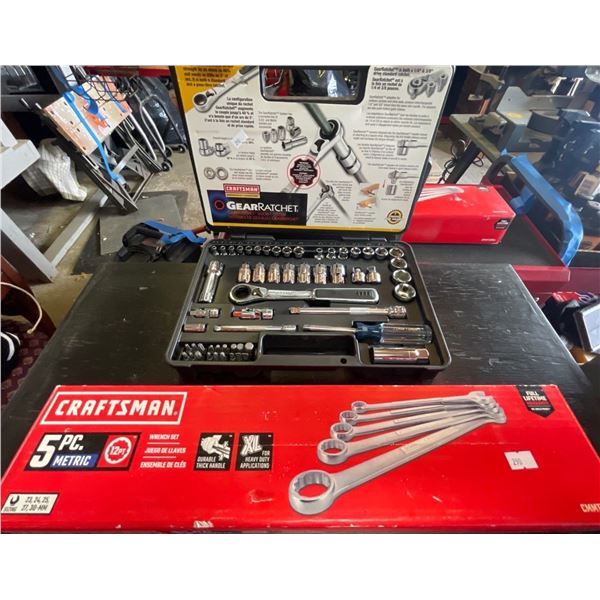 Craftsman Gear Ratchet Box Set w/ 5 Piece Metric 12 Point Wrench Set