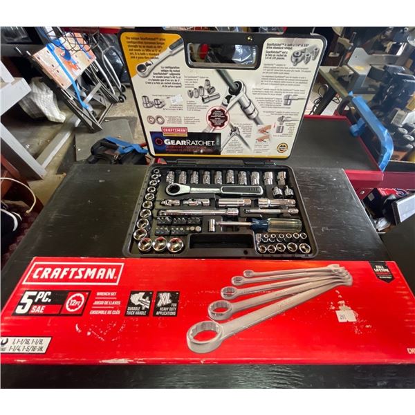 2 Craftsman Box Tool Sets 5 Piece Wrench Set w/ Gear Ratchet Kit
