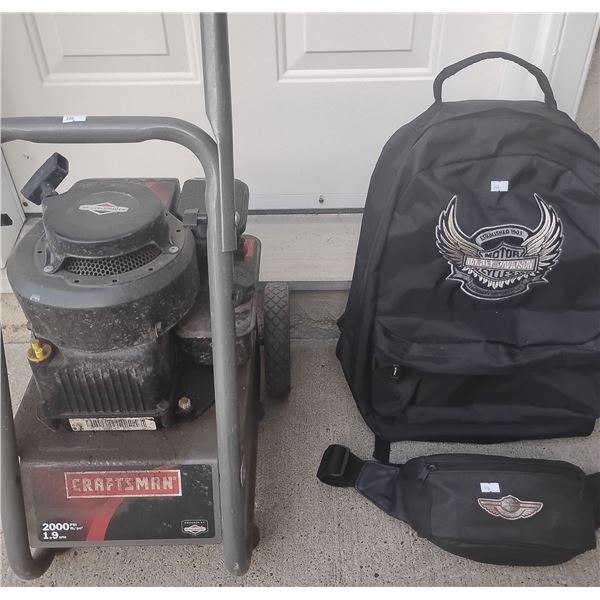 Craftsman Pressure Washer w/ New Harley Davidson Backpack & Fanny Pouch