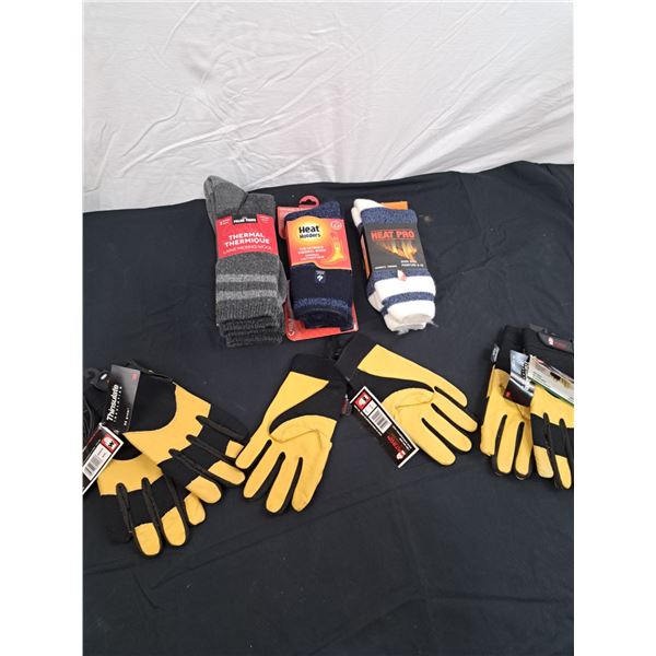 3 Pairs Watson Flex Time Work Gloves, & 3 Packages Socks