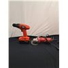 Image 1 : Black & Decker Cordless Drill with Battery & King Canada 4 1/2" Angle Disc Grinder