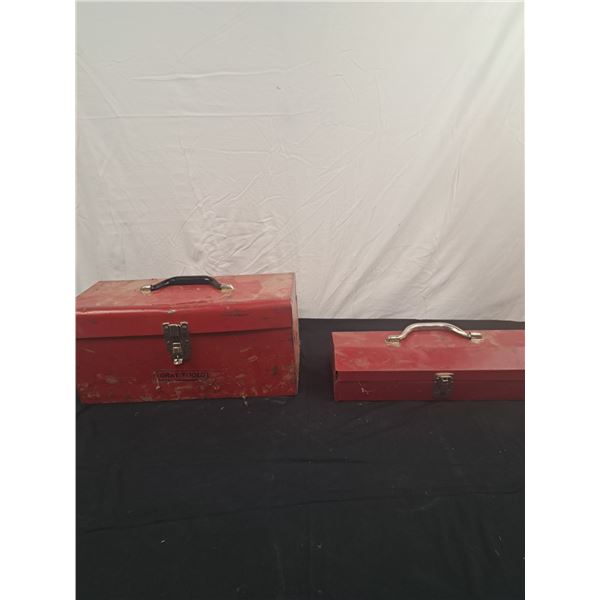 2 Metal Tools Boxes With Content