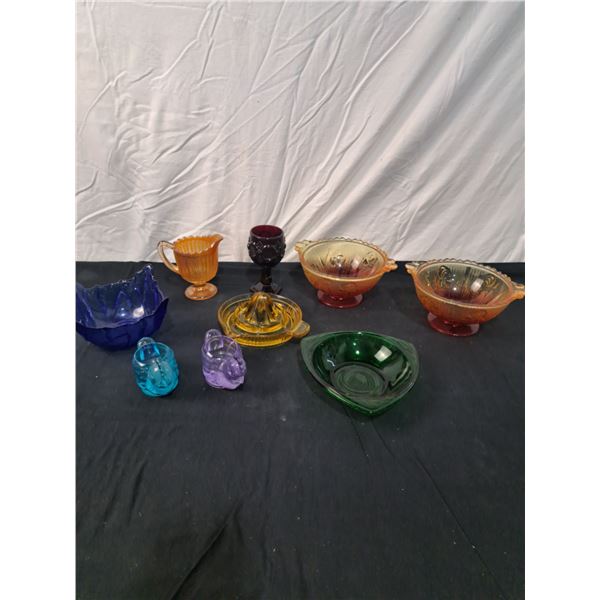 Assorted Coloured Glassware