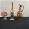 Image 1 : Assorted Coloured Glass Ornate Serving Vessels