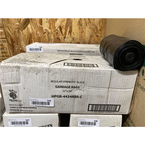 Hypax Regular Strength Garbage bags HPGB-4424RBR-C 10 Rolls x 50 bags per Roll 22"x24"