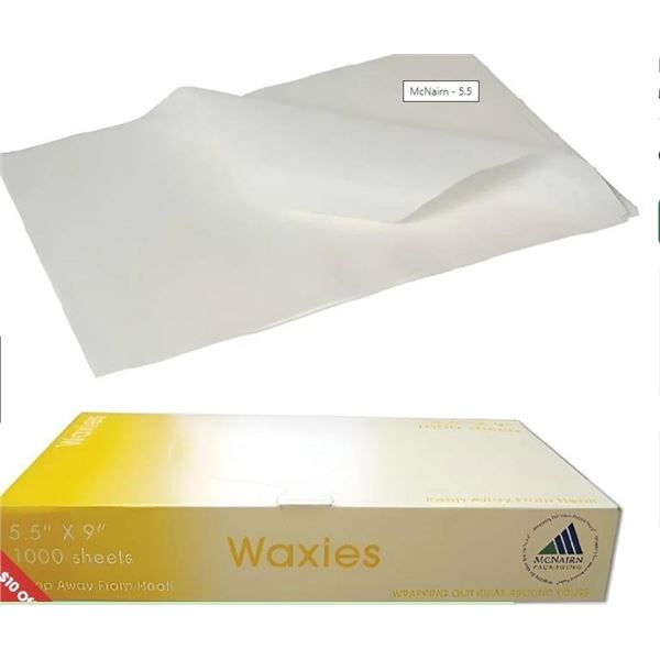McNairn Waxies White Wax Tissue 5.5" x 9" 12 x 1000pcs