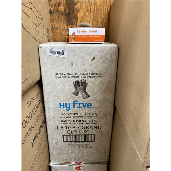 HyFive Polyethylene Gloves Disposable Size Large GLPI-L-5C 500gloves per box x 20