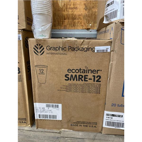 Graphic Packaging Ecotainer SMRE-12 12oz Paper Hot Cup 1000 Count