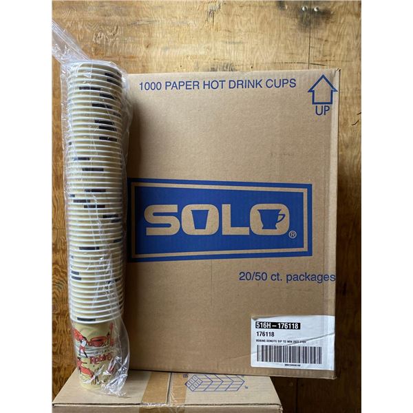 Solo 1000 Count Paper Hot Drink Cups "Sip to Win Robins" Printed on