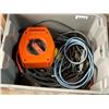 Image 1 : Lot of extension and power cords includes stackable bin