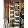 Image 1 : Lot of 2 Ladders 8 ft Green Fiber Glass and 16 ft aluminum extention
