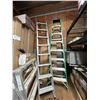 Image 3 : Lot of 2 Ladders 8 ft Green Fiber Glass and 16 ft aluminum extention