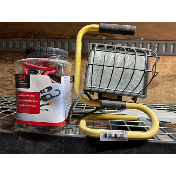 Lot of bungies and work light