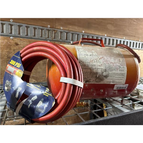 New 25ft rubber air hose and portable air tank