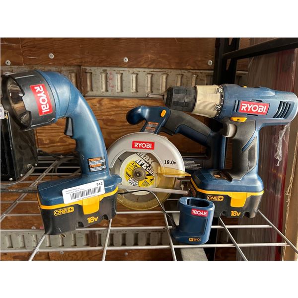 Ryobi 18V Cordless Tool kit with charger and batteries